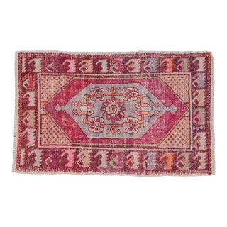Vintage Distressed Oushak Rug - 2'9" X 4'4" For Sale