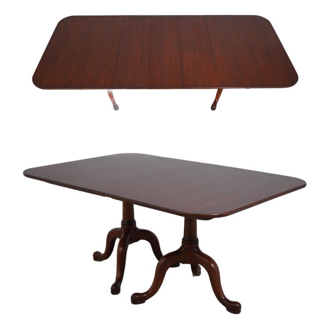 Henkel Harris Cherry Double Pedestal Dining Table For Sale