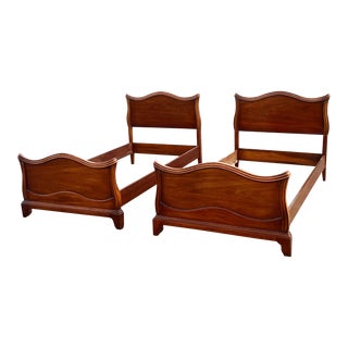 Vintage 1980s Solid Cherry Twin Beds - a Pair For Sale