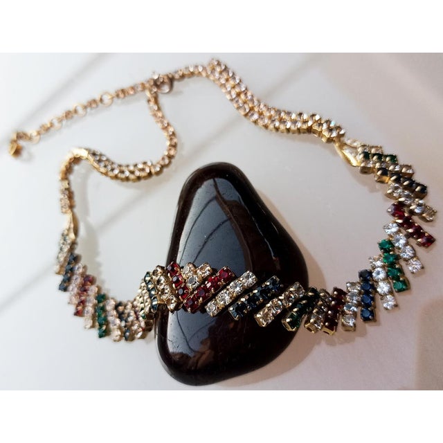 Vintage Swarovski necklace from 1950, antique gold plated. Vintage Swarovski necklace or choker from approximately 1950....