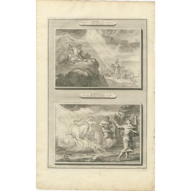 Baroque Pieter Mortier, Fire from Heaven and Elijah's Chariot of Fire, Pieter 1700, Engraving For Sale - Image 3 of 12