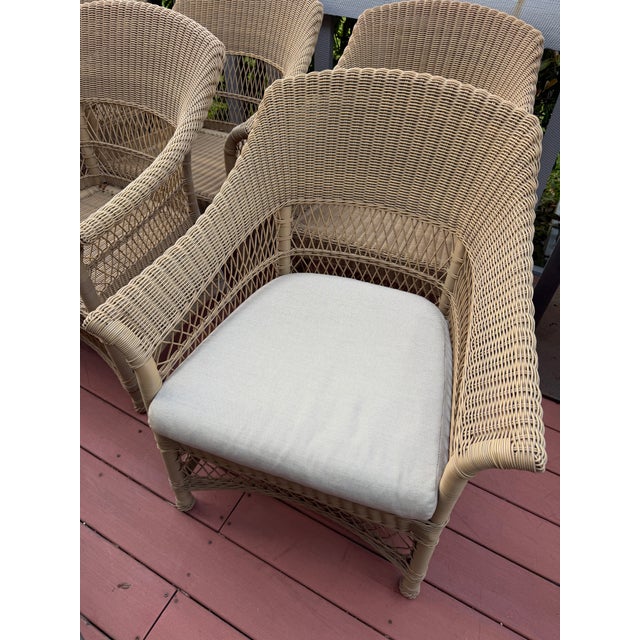 Brown Jordan Wicker Outdoor Dining Chairs For Sale In San Francisco - Image 6 of 7