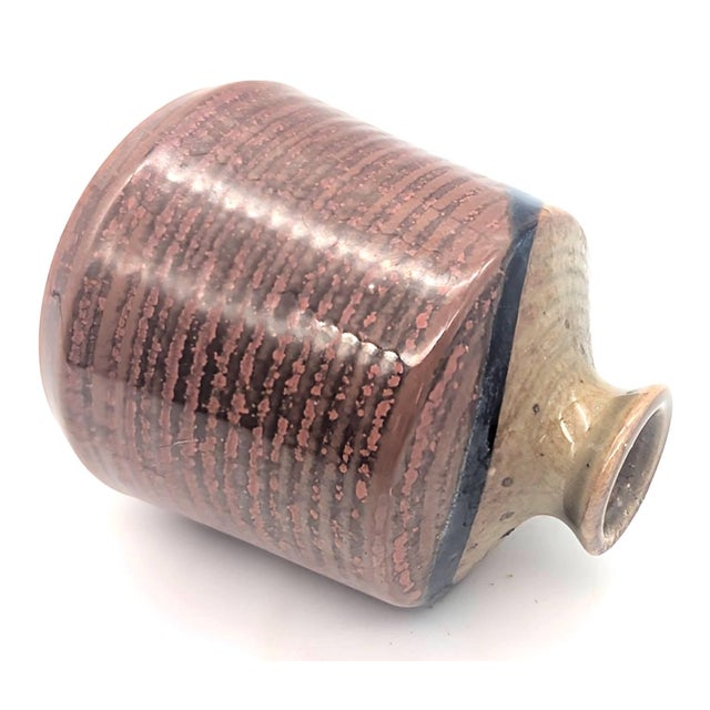 Mid-Century Modern Vintage Glazed Stoneware Bud Vase For Sale - Image 3 of 10