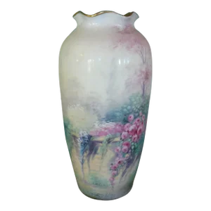 Early 20th Century Pickard "Walled Garden" Vase Signed E Challinor