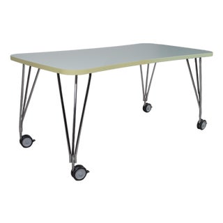 Max Desk in White Wood with Casters from Kartell For Sale
