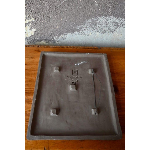 Ceramic Swedish Decorative Ceramic Wall Plaque by Jie Gantofta For Sale - Image 7 of 9