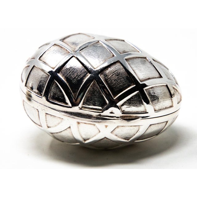 Sterling Silver Decorative Egg For Sale - Image 4 of 10