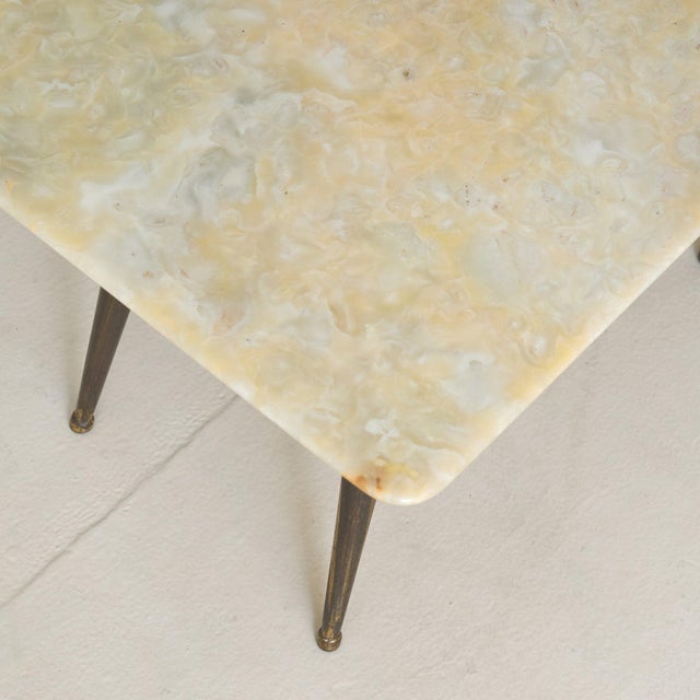 Petite Italian Onyx + Brass Coffee Table, 1950s For Sale - Image 9 of 10