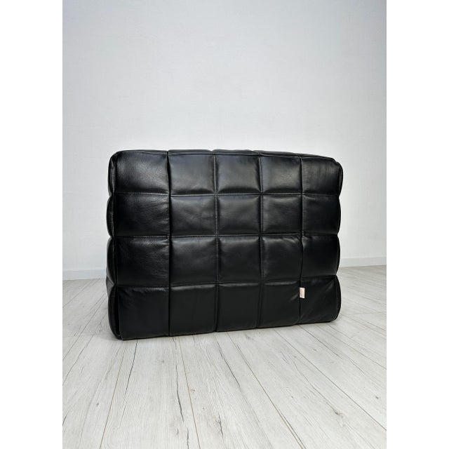 Set of Vintage Leather Kashima Seater and Ottoman by Michel Ducaroy for Ligne Roset, 1980s For Sale - Image 7 of 13