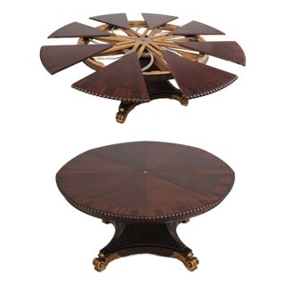 Vintage Regency Style Mahogany Radial Table For Sale