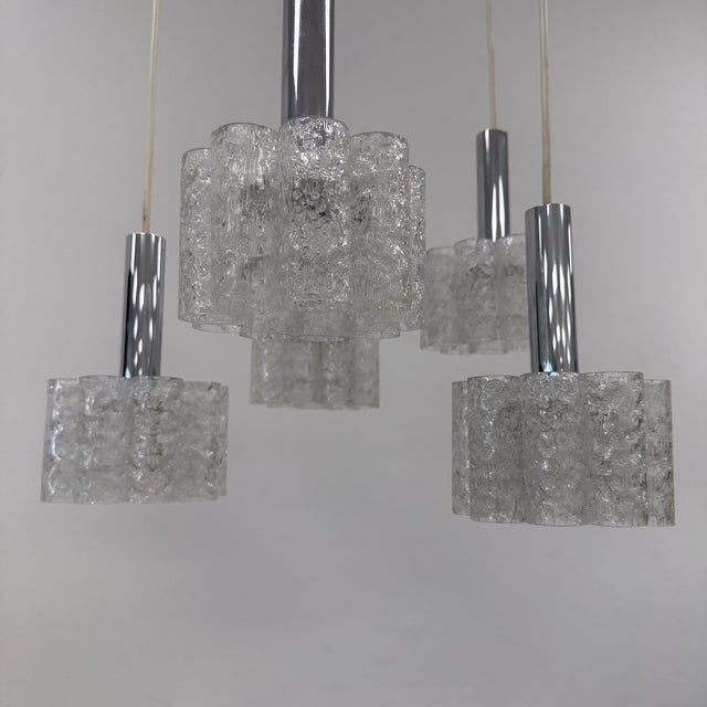 Glass Cascade Lamp with Spare Glass from Doria Leuchten, 1960s For Sale - Image 7 of 16