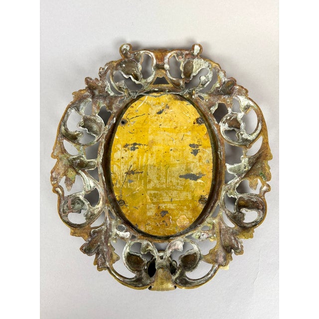 Metal 19th Century French Bronze D’Or Oval Picture Frames - A Pair For Sale - Image 7 of 12