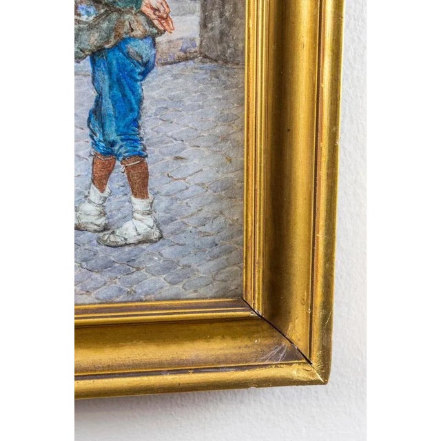 Ettore Ascenzi, The Spanish Steps, Rome, 19th Century, Watercolour, Framed For Sale - Image 9 of 13