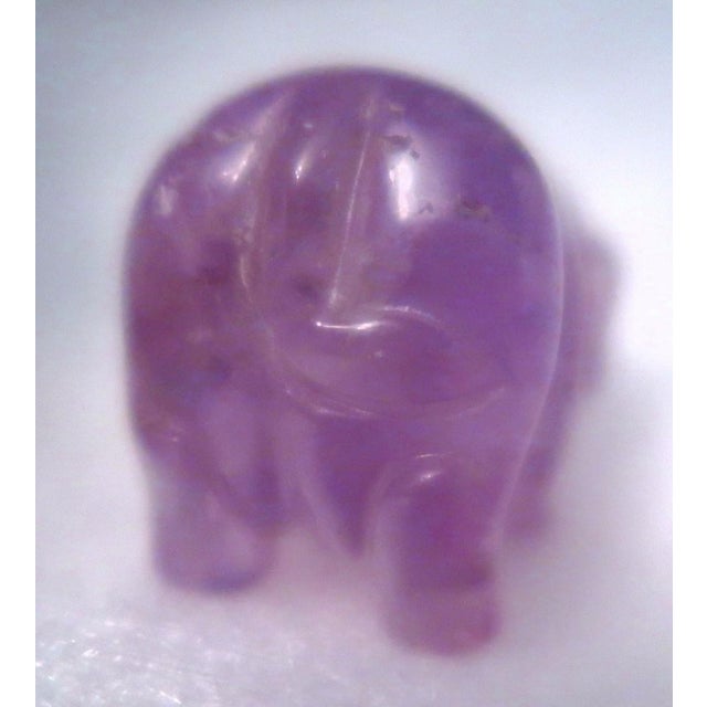 Miniature Hand-Carved Piglet of Amethyst Stone, Birth Stone for February! For Sale - Image 4 of 11