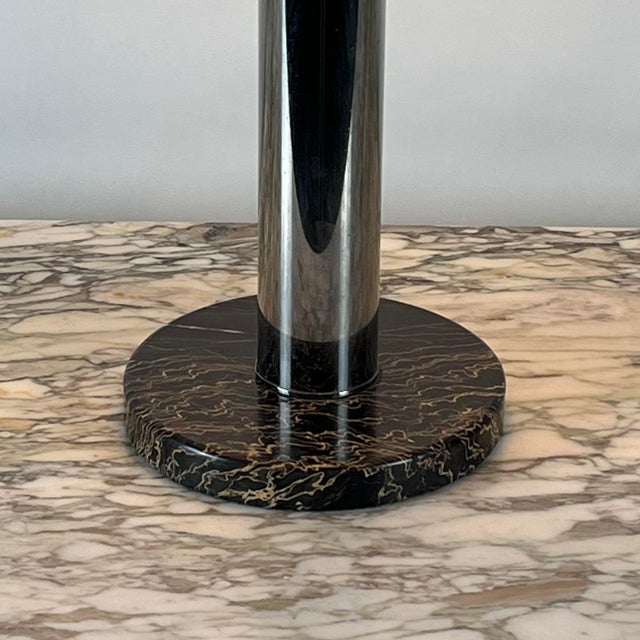 1940s Large 1940s Bauhaus or Art Deco Style Chrome and Marble Table Lamp For Sale - Image 5 of 12