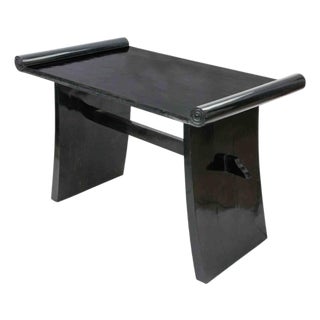 Art Deco Black Wooden Lacquered Table, Italy, 1940s For Sale