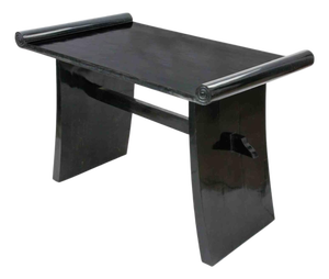 Art Deco Black Wooden Lacquered Table, Italy, 1940s
