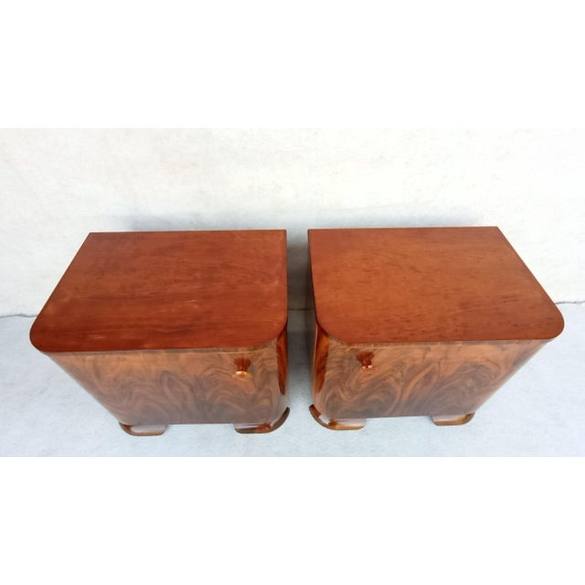 Mid-Century Modern Bedside Tables by Jindřich Halabala for Up Závody, 1950s, Set of 2 For Sale - Image 3 of 18