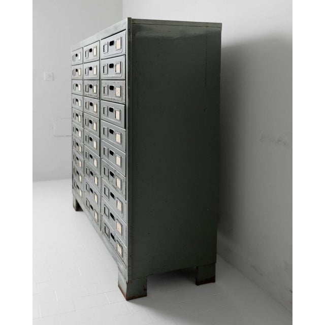 Silver Vintage Industrial Metal Drawer Cabinet, 1960s For Sale - Image 8 of 17