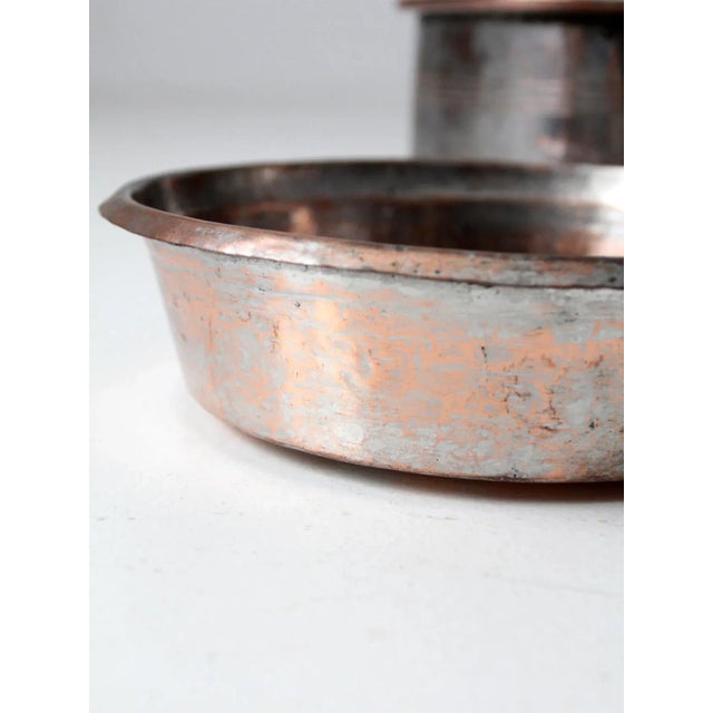Copper Antique Copper Basin Bowls - Set of 3 For Sale - Image 8 of 11