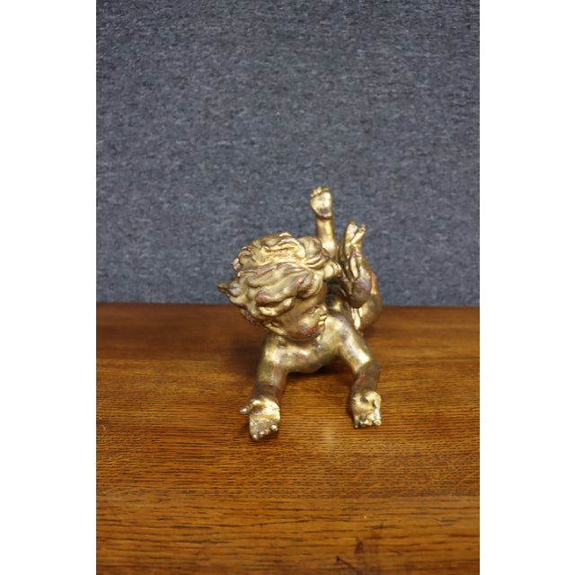 Italian Italian Giltwood Cherub Sculpture For Sale - Image 3 of 13