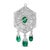 18K 2 3/4 Cttw Diamond and Emerald Dangle Art Deco Shield Brooch Pin Pendant (G-H Color, VS1-VS2 Cla For Sale - Image 4 of 6