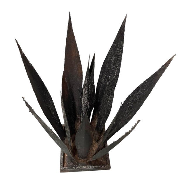 Moroccan Handcrafted Moroccan Sculptural Metal Agave Succulent For Sale - Image 3 of 12