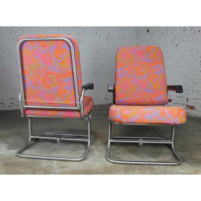 MidCentury Modern Pullman Train Car Folding Lounge Chairs A Pair