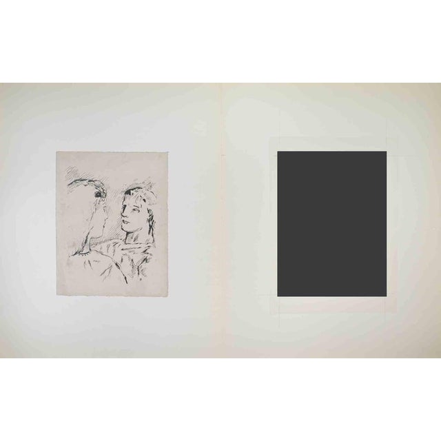 Daphne and Chloe is a beautiful black and white lithograph on paper by Pierre Bonnard in 1930s. Not signed, as issued....