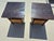 This pair of mid-century Mexican modernist-style side tables features a striking mix of organic textures and bold...