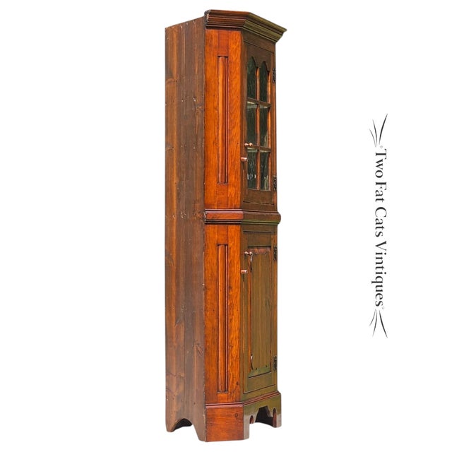 Stephen Von Hohen Early American Style Pine Corner Cabinet Vintage For Sale - Image 6 of 11