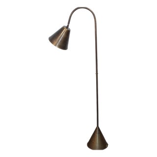 Brass Floor Lamp by Jacques Adnet for Valenti, 1960s For Sale