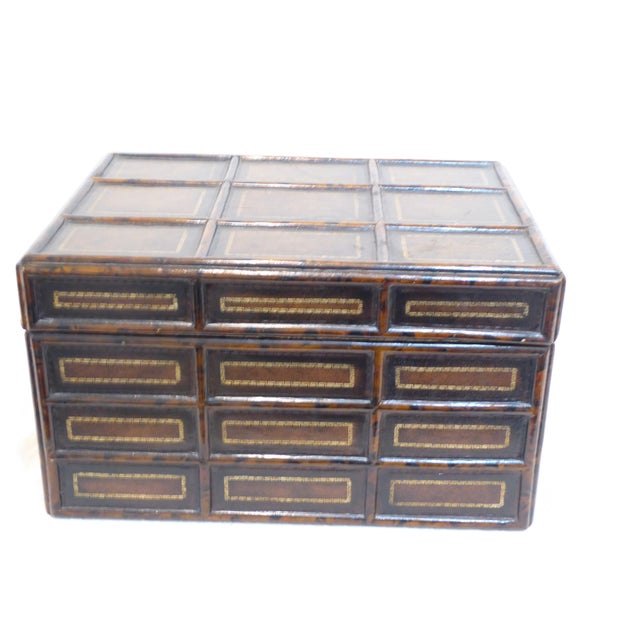 Vintage Leather Box For Sale - Image 4 of 6