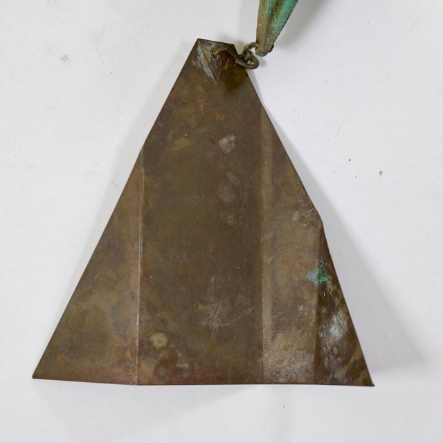 Vintage Paolo Soleri Heavy Verdigris Bronze Bell Wind Chime for Arcrosanti For Sale In Cincinnati - Image 6 of 10