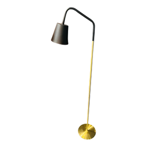 Mosspen Matte Black and Brass Contemporary Floor Lamp