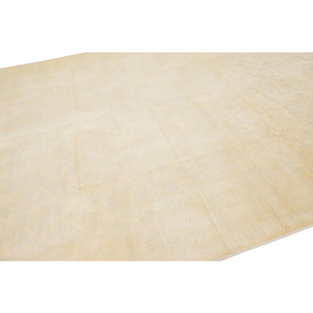 Beige Modern Khotan Style Wool Rug With Allover Geometric Motif For Sale In New York - Image 6 of 8