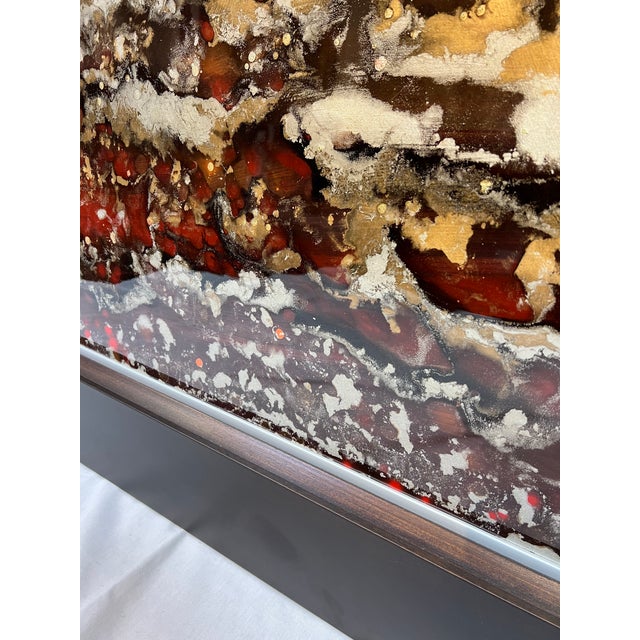 Art Work Behind Glass With a Wood Frame For Sale - Image 9 of 10