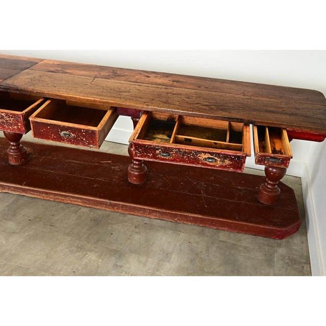 Brown Spanish 19th Century Massive Shop Counter For Sale - Image 8 of 12