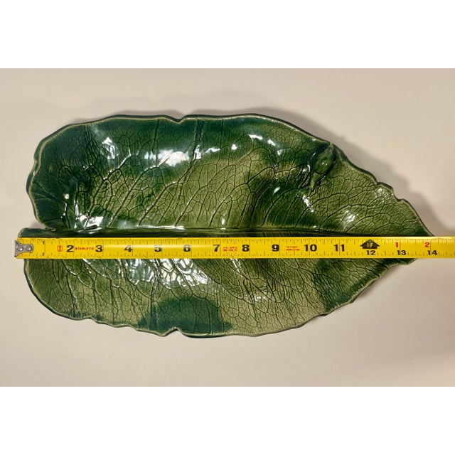 Green 2007 Sabrina Gribneau Nedell Green Leaf Snail Ceramic Platter Studio Art Pottery For Sale - Image 8 of 9