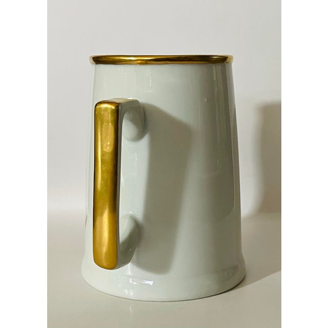 Vintage White & Gold Ceramic Mug For Sale In Jacksonville, FL - Image 6 of 10