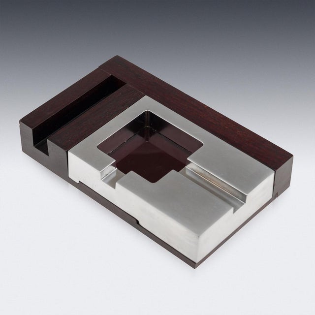 1970s Vintage Italian Mahogany Ashtray by Alfred Dunhill, 1970s For Sale - Image 5 of 11