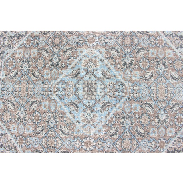 Textile Medium Blue and Gray Background Persian Tabriz Rug With All-Over Herati Design 8'6 X 11'7 For Sale - Image 7 of 18