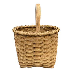 Mid 20th Century Vintage Splint Wood New England Gathering Basket