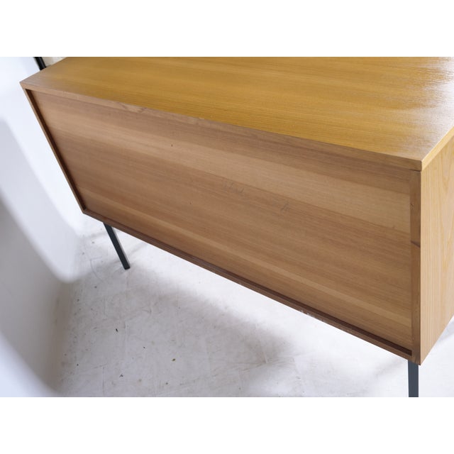 Black Mid-Century Wooden Sideboard with Metal Legs, 1960s For Sale - Image 8 of 9