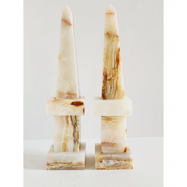 Decorative Onyx Obelisks-A Pair For Sale - Image 4 of 11