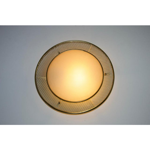 Mid-Century Brass Flush Mount attributed to Erco, 1960s For Sale - Image 12 of 15