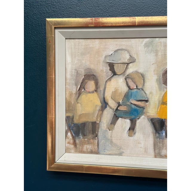 Pia Hesselmark‑Campbell, Familj, 1950s, Oil on Canvas, Framed For Sale - Image 4 of 16