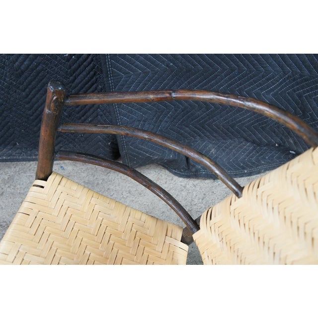 Antique Stamped Old Hickory Andrew Jackson Rattan Adirondack Lodge Rocking Chair For Sale - Image 10 of 12