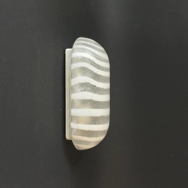 1 of 8 Modernist Striped Glass Wall Lamps/Sconces From Peill & Putzler, Germany, 1970s For Sale - Image 9 of 11