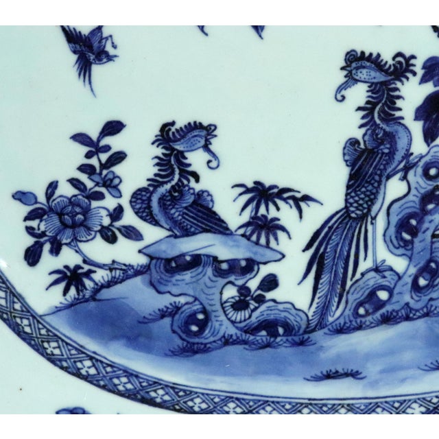 Late 18th Century Chinese Export Porcelain Underglaze Blue and White Shaped Dish With Birds and Peony For Sale In Philadelphia - Image 6 of 12
